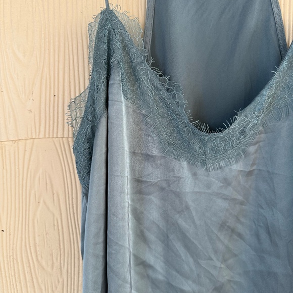 Wishlist Apparel Blue Satin Flirty Tank - Picture 2 of 5